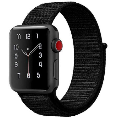Curea Apple Watch neagra material textil