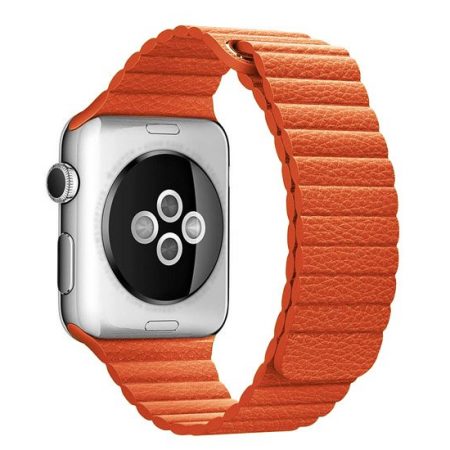Curea piele ceas Apple Watch orange 1