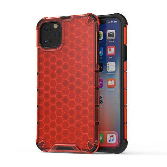 husa antisoc iphone 11 pro max rosie model honeycomb policarbonat si tpu protectiva si rezistenta