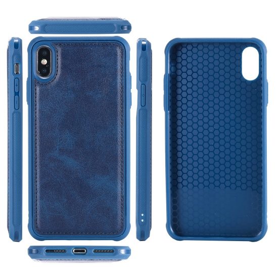 husa cu functie magnetica iphone xs x maro protectiva material piele ecologica tpu pc model pasted 2