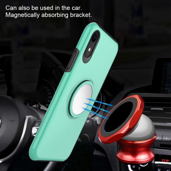 husa cu popsocket magnetic integrat iphone xs max galbena model airbag design oglinda 6