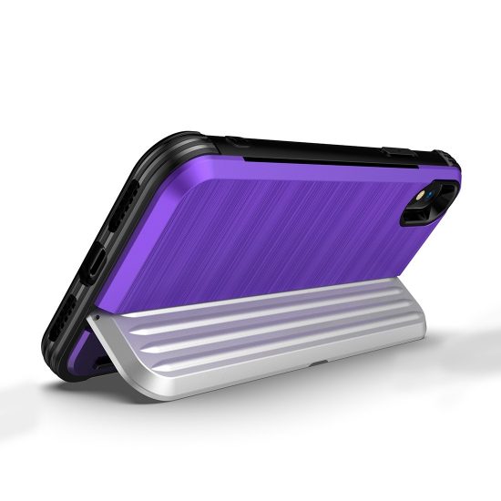 husa cu slot de card iphone xs max rosie functie suport protectiva material tpu si policarbonat 3