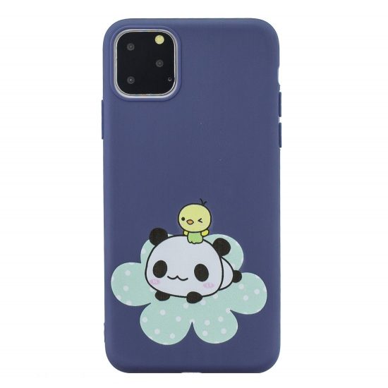 husa design panda iphone 11 pro max albastra material tpu subtire si usoara
