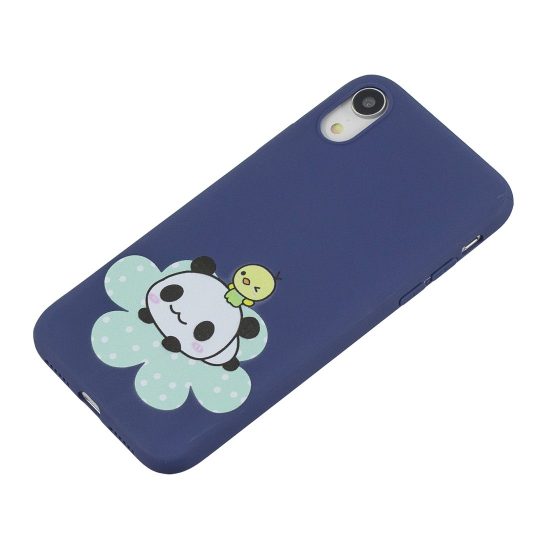 husa design panda iphone xr albastra material tpu subtire si usoara 5