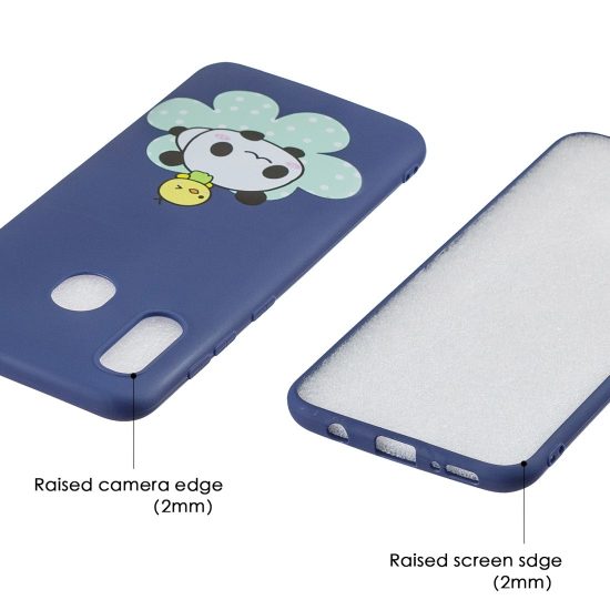 husa design panda samsung a30 a20 albastra material tpu subtire si usoara 4