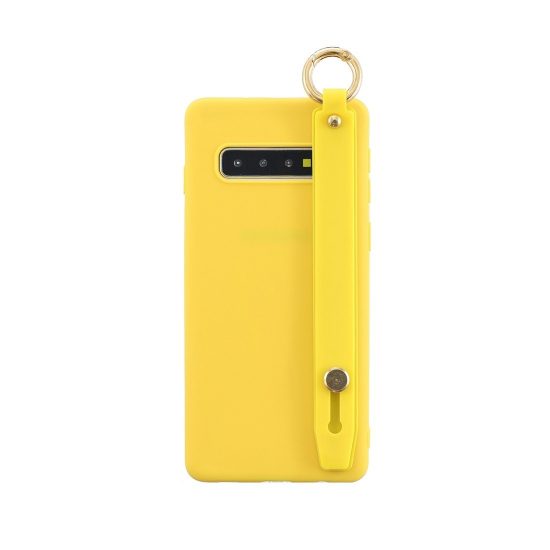 husa din tpu samsung s10e galbena cu functie bratara reglabila soft color subtire si usoara