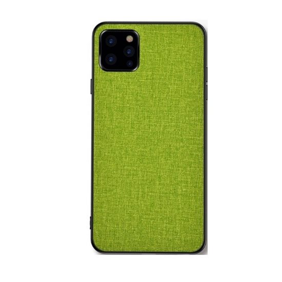 husa din tpu si policarbonat iphone 11 pro verde textura material textil usoara