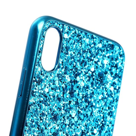 husa fashion model glittery powder iphone xs max albastru stil stralucitoare 2