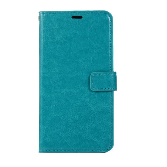 husa flip book cover samsung m30 albastra textura crazy horse slot card si poza functie portofel si stand