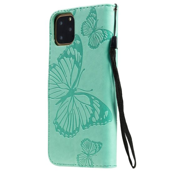 husa flip cover iphone 11 pro verde design butterfly functie suport stand si portofel sloturi card 1