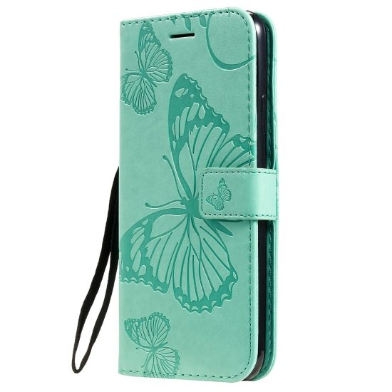 husa flip cover iphone 11 pro verde design butterfly functie suport stand si portofel sloturi card
