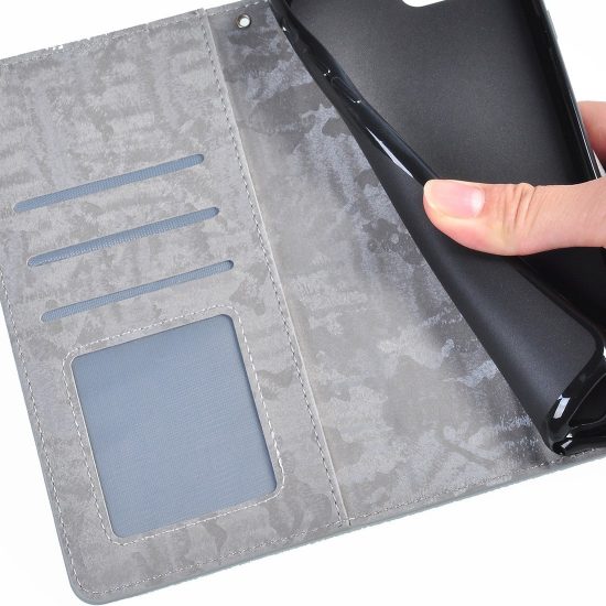 husa flip cover samsung s10 plus aegintie textura 3d slot card si poza functie portofel si stand 5