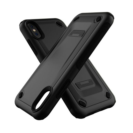 husa iphone xs x neagra model ultra thin antisocuri stil mechanic material tpu si policarbonat 2