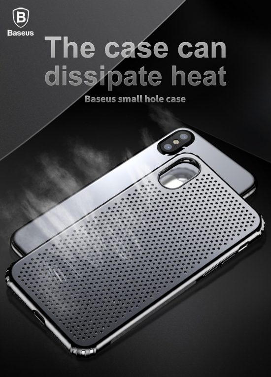 husa iphone xs x rosie protectiva functie aerisire eliminare caldura material semi dur tpu baseus 5