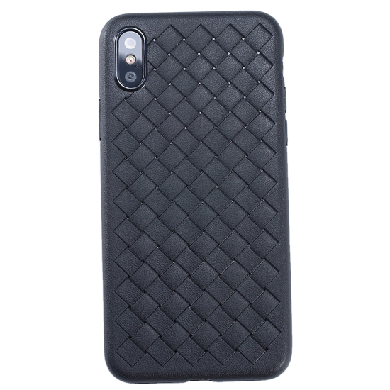 husa originala benks iphone xs max neagra seria knitting subtire material moale tpu