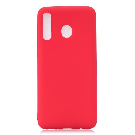 husa protectiva samsung m30 rosie material semi moale tpu model frosted solid subtire si usoara 1