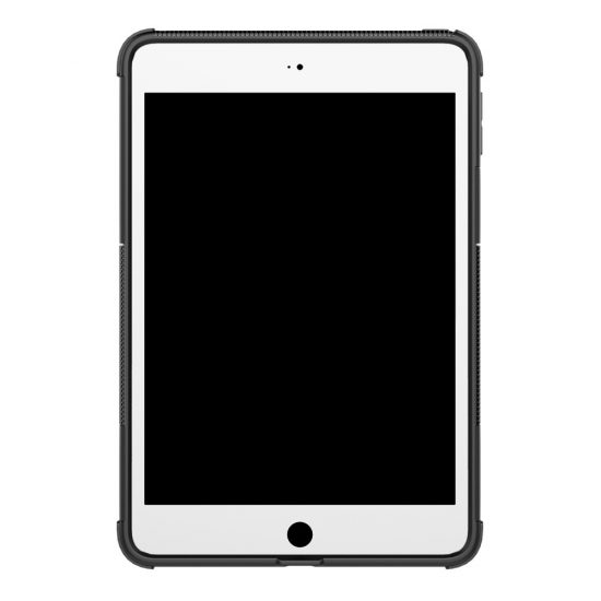 husa tableta ipad mini 2019 neagra policarbonat si tpu cu suport textura anvelopa 4