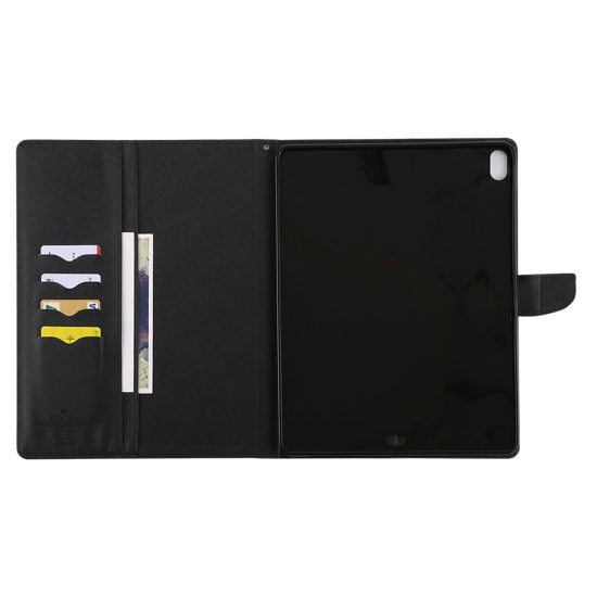 husa tableta ipad pro 129 inch 2018 neagra piele ecologica cu suport si sloturi originala goospery seria fancy diary 3