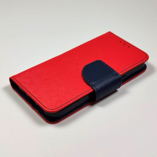 husa flip carte iphone 12 mini model dual rosu albastru 2 2 1
