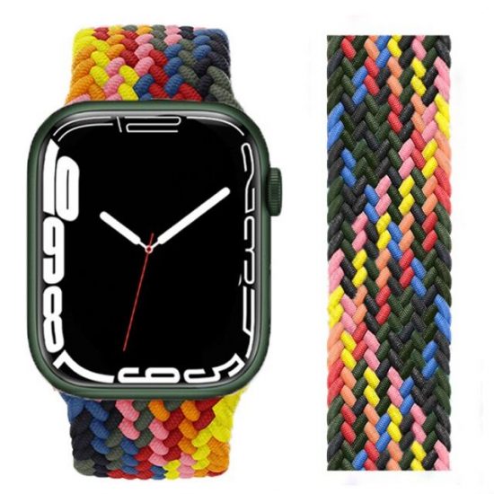 Curea Solo Loop pentru Apple Watch din Nylon Elastic Multicolora