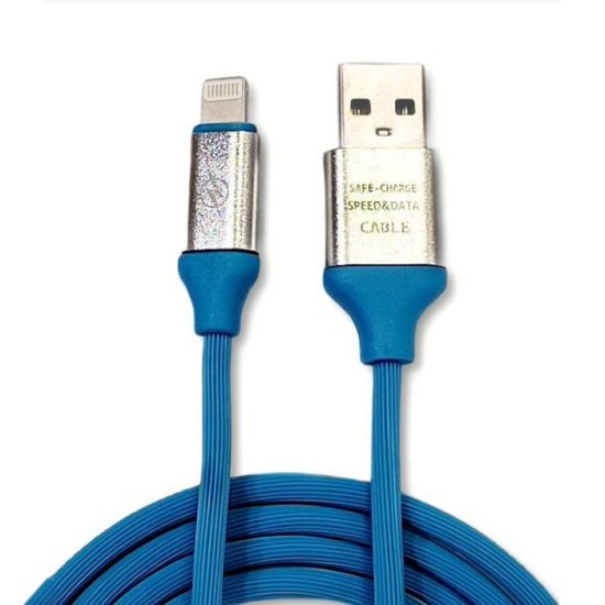 Cablu de incarcare Lightning Lungime 1m Silicon Albastru