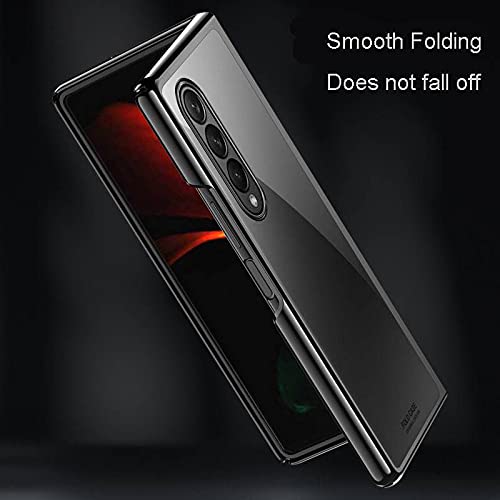 Husa Luxury Frame Hard Case pentru Samsung Galaxy Z Fold 3 Transparenta Negru