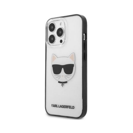 Husa Karl Lagerfeld Choupette iPhone 13 Pro Silicon transparent margini negre 1