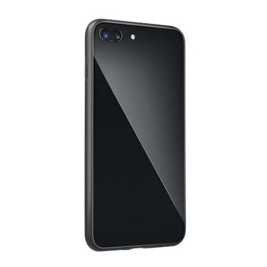 Husa cu spate din sticla neagra Samsung Galaxy Silicon Negru