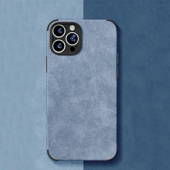Husa Antisoc Leather Look Effect Apple iPhone Piele ecologica Albastru Deschis 1