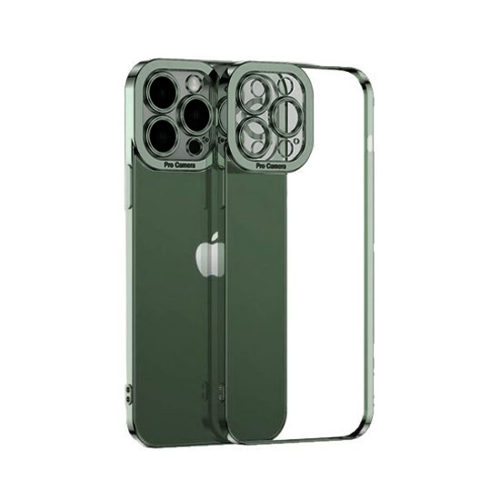 Husa model Luxury Full cover Apple iPhone Margini colorate Silicon Verde