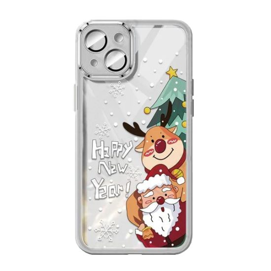 Husa Craciun Protectie camera Apple iPhone Antisoc Silicon Transparent