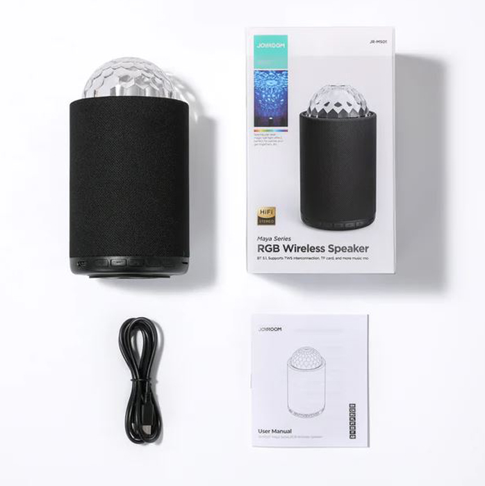 Boxa portabila Audio 360 Joyroom JR MS01 Maya cu Capacitate 2200mAh Culori RGB Bluetooth 5.1 Negru 2
