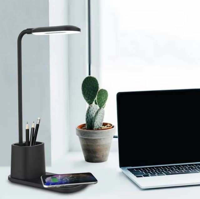 Lampa cu Incarcare Wireless 10W Suport pixuri Model G N15 Lumina 3 trepte Negru 6