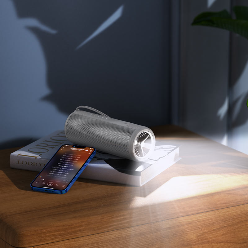 Boxa Portabila cu Lanterna Hoco HC11 Bora Baterie 1200mAh Bluetooth 5.0 Autonomie 2 ore Gri