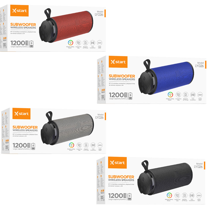 Boxa Wireless X Start LY026 Subwoofer 1200mAh Lumini RGB Bluetooth 5.2