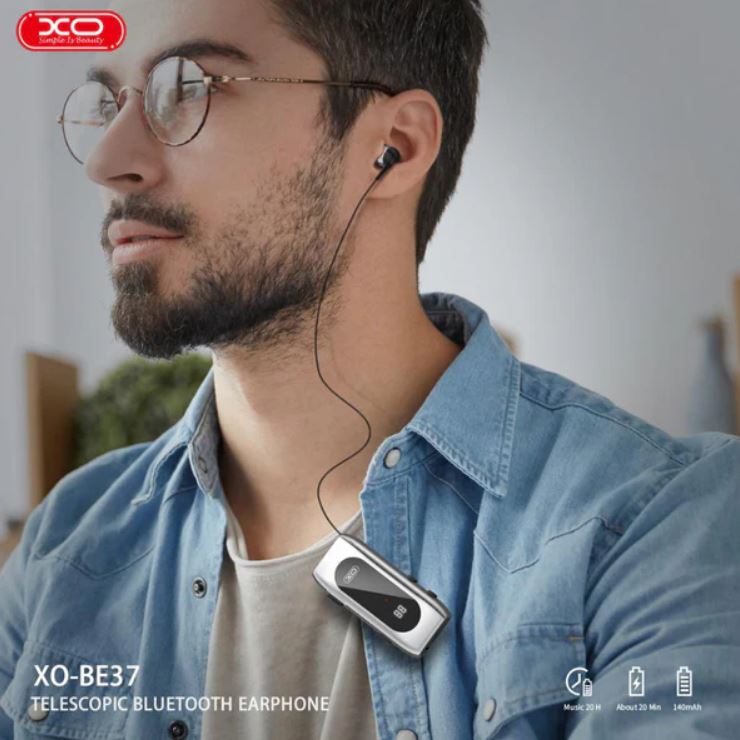 Lavaliera cu Casca XO BE37 Bluetooth 5.2 Baterie 140mAh Afisaj digital Negru 4
