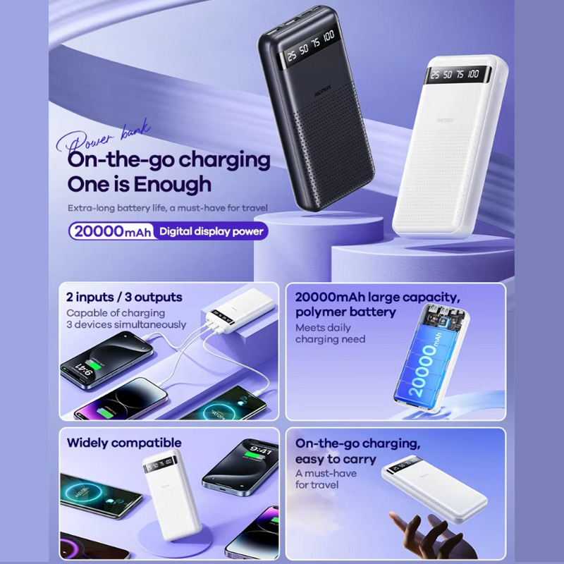 Baterie Remax RPP 11 Capacitate 10.000mAh 2 x USB si Type C Afisaj LED 1 2